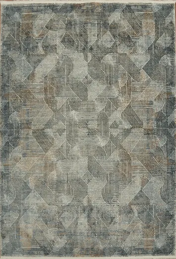 Contemporary Design Rug with Artistic Geometric Patterns 5x8