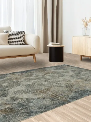 Contemporary Design Rug with Artistic Geometric Patterns 5x8