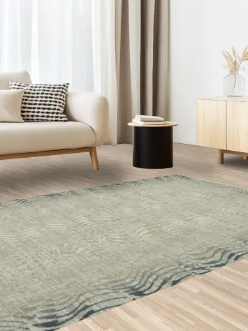 Modern Wavy Pattern Grey Rug for Stylish Energy in Living Spaces 5x8