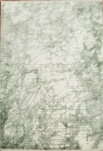 Elegant Abstract Green and Ivory Area Rug for Modern Decor 5x8