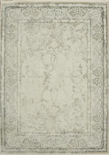 Elegant Vintage Floral Area Rug with Intricate Border Design 5x8