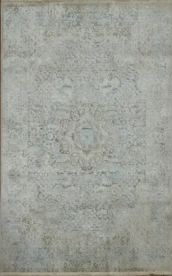 Timeless Elegance Gray Rug with Ornamental Design 3x4