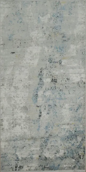 Elegant Abstract Pattern Rug with Blue and Grey Hues 3x5