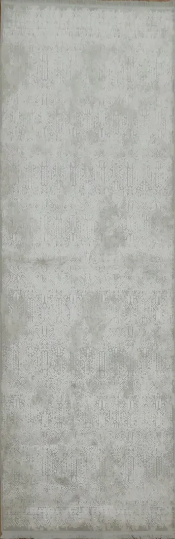 Modern Minimalist Gray Area Rug with Subtle Patterns 3x10