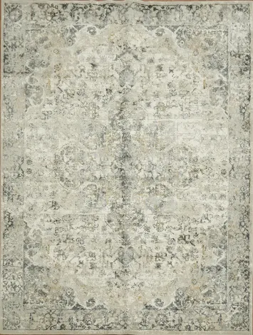 Vintage-Inspired Grey and Ivory Rug for a Classic Touch 8x10