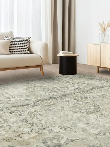 Vintage-Inspired Grey and Ivory Rug for a Classic Touch 8x10