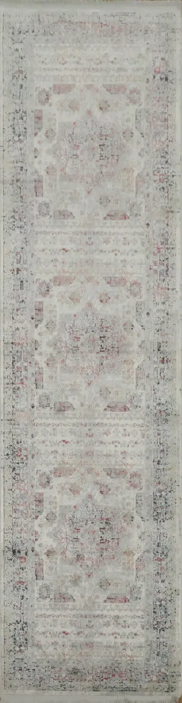 Distressed Patterned Runner: A Touch of Elegance in Neutrals 3x10