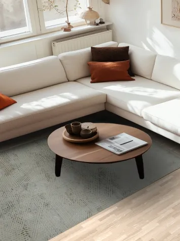 Modern Minimalist Rug with Subtle Geometric Patterns 5x8