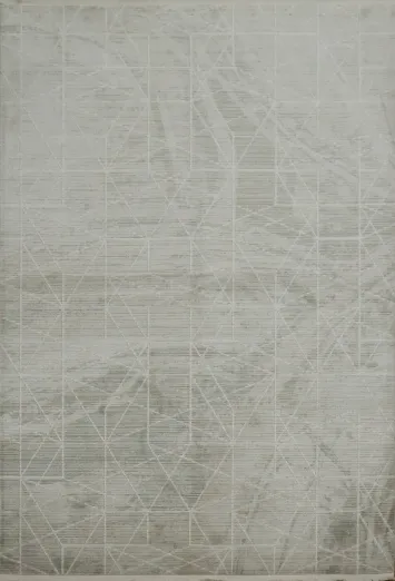 Minimalistic Gray Rug Featuring Fine Abstract Line Design 5x8