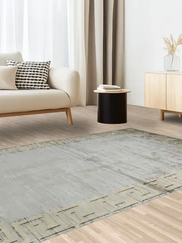 Contemporary Greek Key Border Rug for Timeless Style 5x8