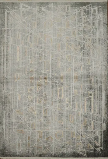 Contemporary Minimalist Rug with Artistic Geometric Patterns 5x8