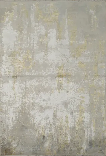 Elegant Grayscale Rug with Golden Hues for a Luxurious Home 5x8