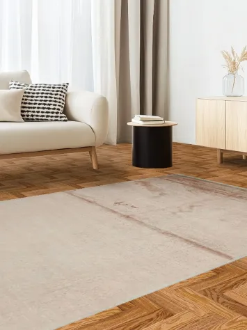 Versatile Neutral Area Rug with Subtle Artistic Design 5x8