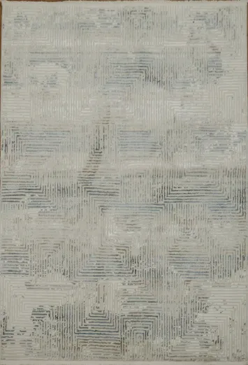 Sophisticated Grey Rug with Subtle Modern Design Patterns 5x8