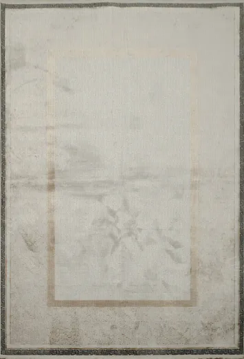 Elegant Neutral Tone Rug with Subtle Border Design for Home 5x8