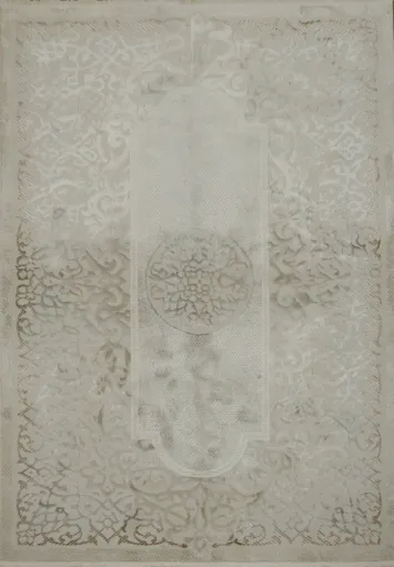 Neutral-Toned Area Rug with Delightful Ornamental Design 5x8