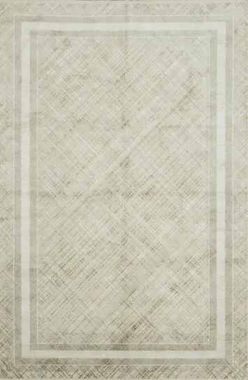 Stylish Neutral Beige Rug with Elegant Geometric Patterns 6x10