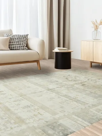 Classic Neutral Area Rug with Subtle Geometric Patterns 6x10