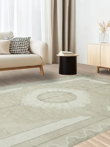 Stylish Gray and White Rug Ideal for Contemporary Home Decor 6x10