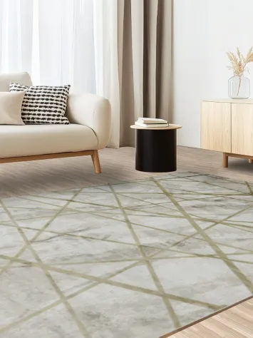 Contemporary Beige Rug with Intricate Geometric Lines 6x10