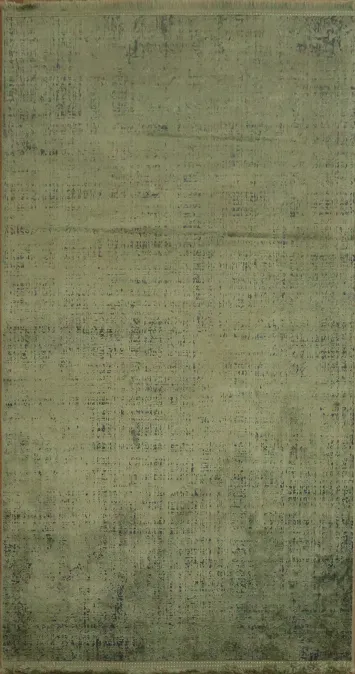 Understated Green Rectangle Rug with Rustic Appeal 3x5