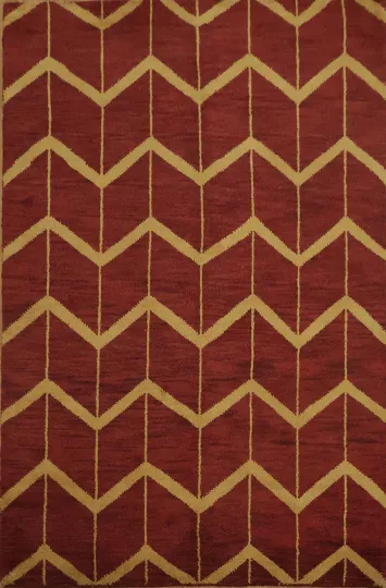 All-Over Chevron Gabbeh Indian Area Rug 5x8