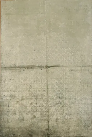 Gray Tone Designer Rug with Understated Geometric Details 5x8