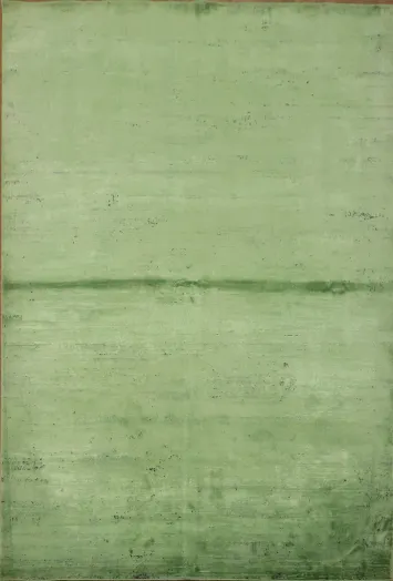 Elegant Green Minimalist Rug for Modern Interiors 5x8