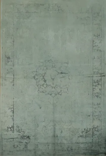 Antique-Style Teal Rug with Delicate Ornate Accents 5x8