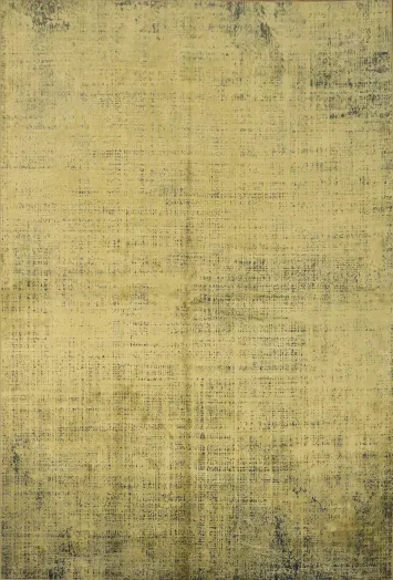 Vintage Abstract Yellow Distressed Modern Area Rug Design 5x8