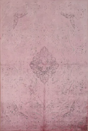 Classic Pink Rug with Artistic Floral Medallion Accents 5x8