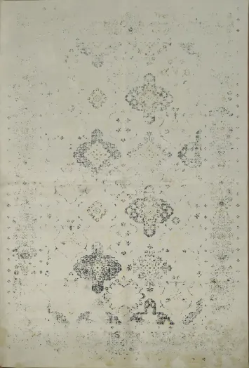 Vintage Distressed Rug in Soft Gray and Chic Designs 5x8