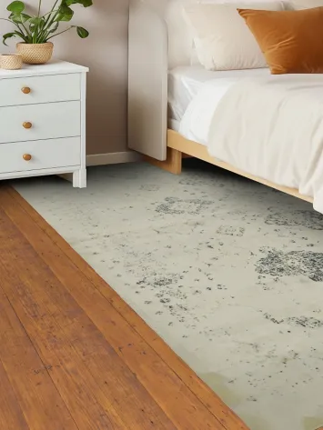 Vintage Distressed Rug in Soft Gray and Chic Designs 5x8