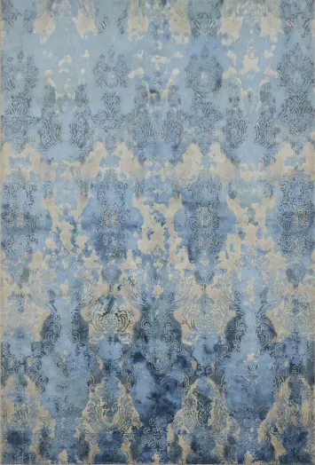 Modern Artistic Blue Rug Perfect for Stylish Interiors 5x8