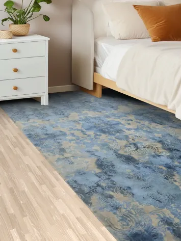 Modern Artistic Blue Rug Perfect for Stylish Interiors 5x8