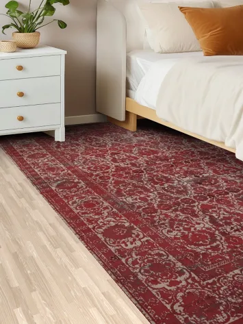 Vintage-Style Red Area Rug Perfect for Classic Interiors 5x8