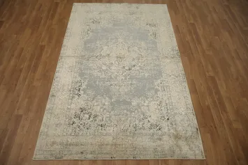 Elegant Vintage Distressed Rug with Ornate Motifs 5x8