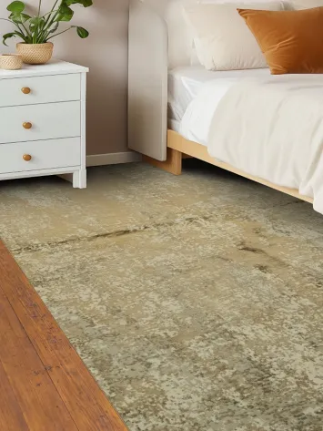 Sophisticated Urban Style Beige Distressed Look Rug 5x8