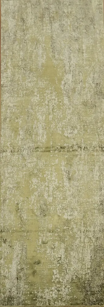 Chic Vintage-Style Green and Beige Runner Carpet