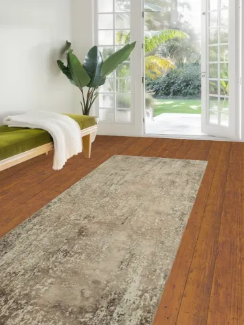 Add classic charm with this textured neutral area rug