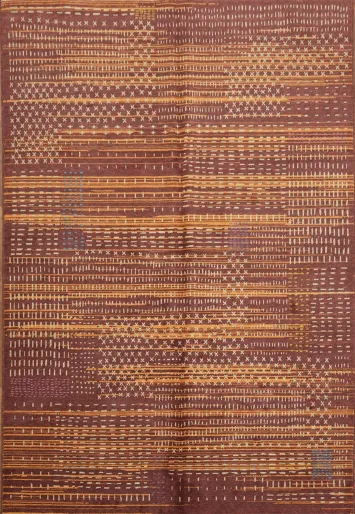 Contemporary Patterned Rug with Rustic Color Harmony 6x9
