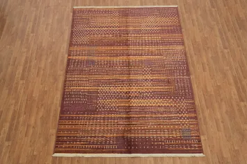 Contemporary Patterned Rug with Rustic Color Harmony 6x9