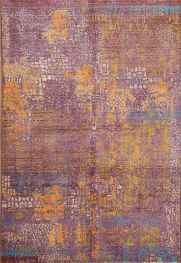 Artistic Modern Area Rug with Warm Tones and Unique Design 6x9