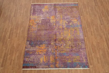 Artistic Modern Area Rug with Warm Tones and Unique Design 6x9