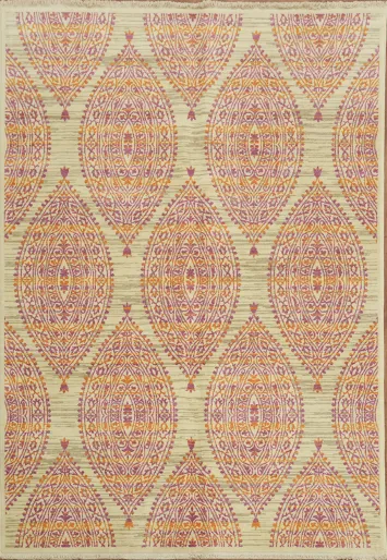 Intricate Paisley Oval Design Rug in Earthy Tones - Elegant Feel 6x9