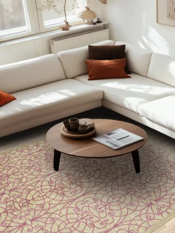 Sophisticated Pink Pattern Rug Perfect for Contemporary Spaces 6x9