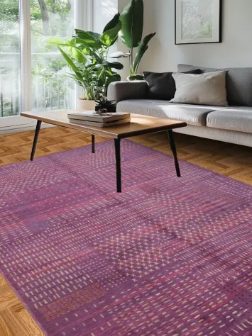 Elegant Plum-Colored Rug Ideal for Modern Living Rooms 6x9