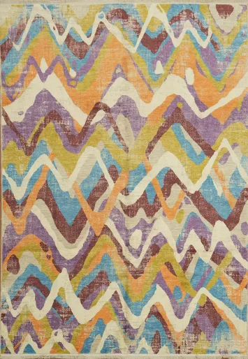 Artistic Zigzag Design of Rug for a Trendy Living Room Accent 6x9