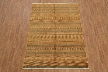 Elegant Earth-Toned Tribal Pattern Area Rug for Cozy Interiors 6x9