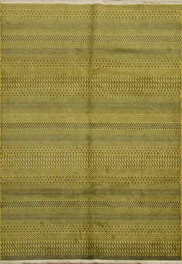 Rustic charm with a green striped jute rug for warm ambiance 6x9